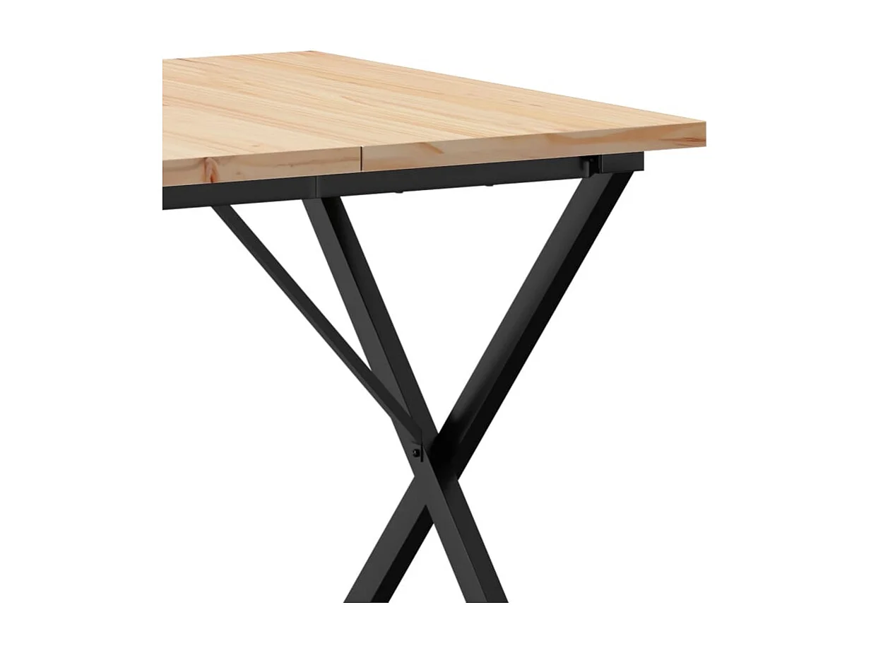 Mesa de jantar estrutura em X 90x90x75,5 cm pinho/ferro fundido