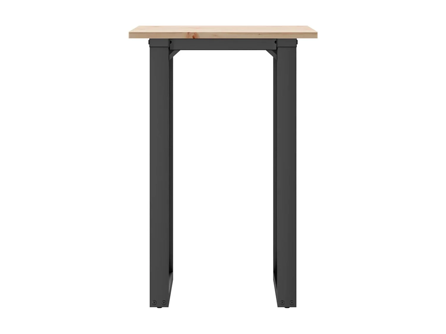 Table à manger cadre en O 50x50x75 cm bois de pin massif acier