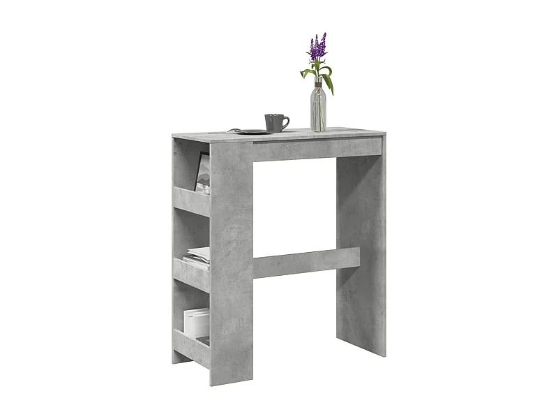 Bartafel met rekken 90x40x103,5 cm bewerkt hout betongrijs