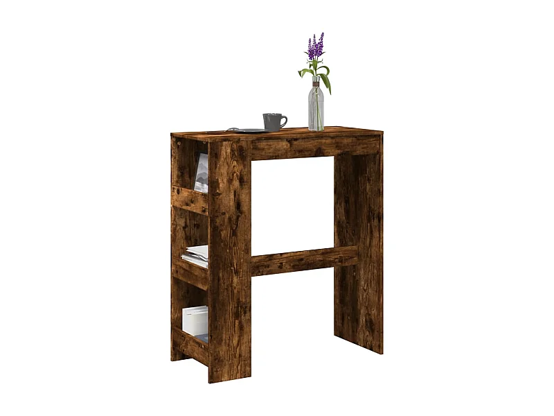 Mesa de bar c/ prateleiras derivados de madeira carvalho fumado