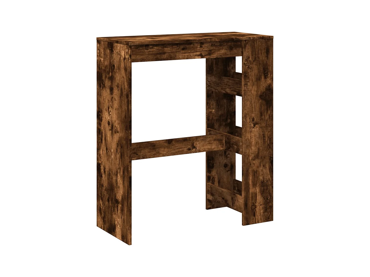 Table de bar avec étagères chêne fumé bois d'ingénierie