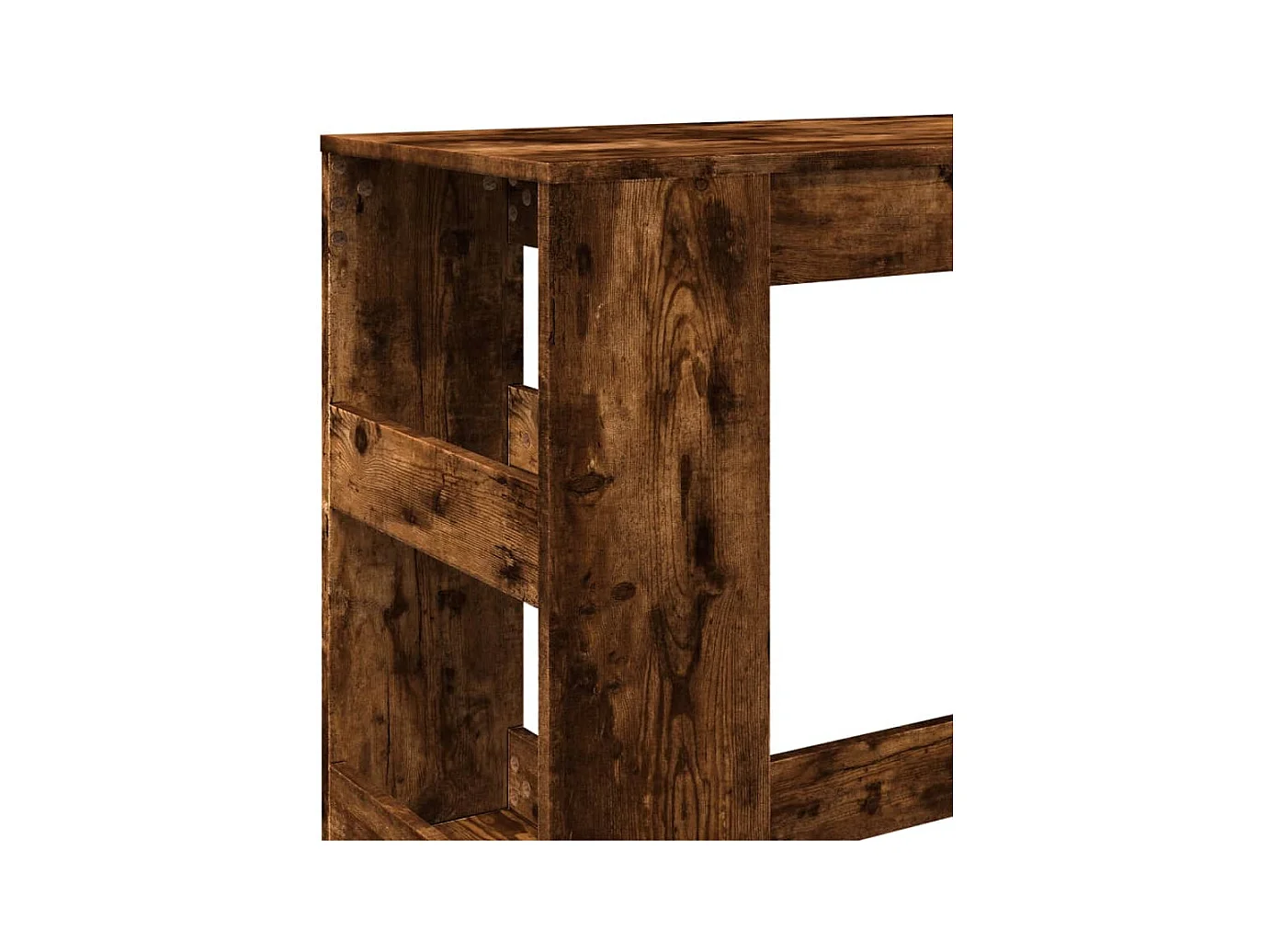 Table de bar avec étagères chêne fumé bois d'ingénierie