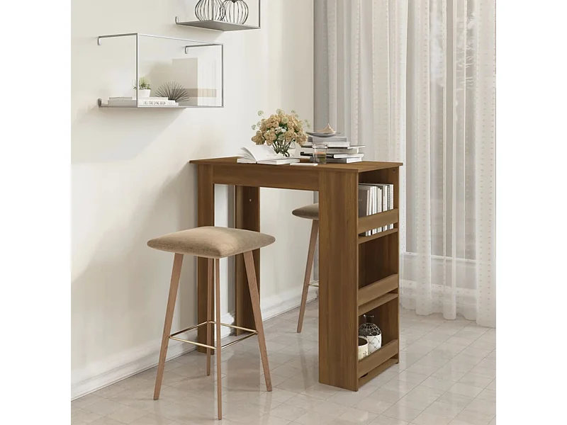 Bartisch mit Regal Braun Eiche 102x50x103,5 cm Holzwerkstoff
