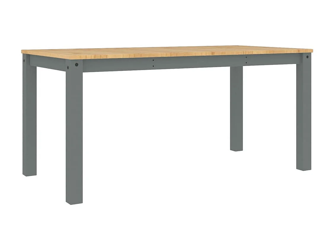 Mesa de comedor Panama madera maciza de pino gris 160x80x75 cm