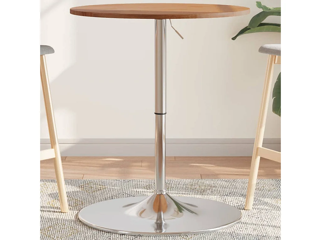 Mesa de bar Ø60x89,5 cm madeira carvalho maciça castanho-claro