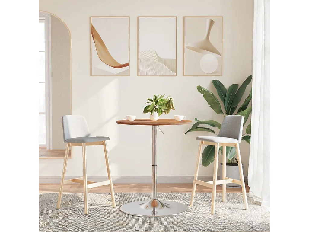 Mesa de bar Ø60x89,5 cm madeira carvalho maciça castanho-claro