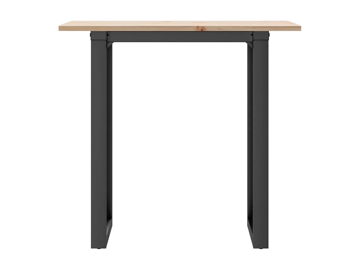 Mesa de comedor marco O madera maciza pino y acero 80x50x75 cm