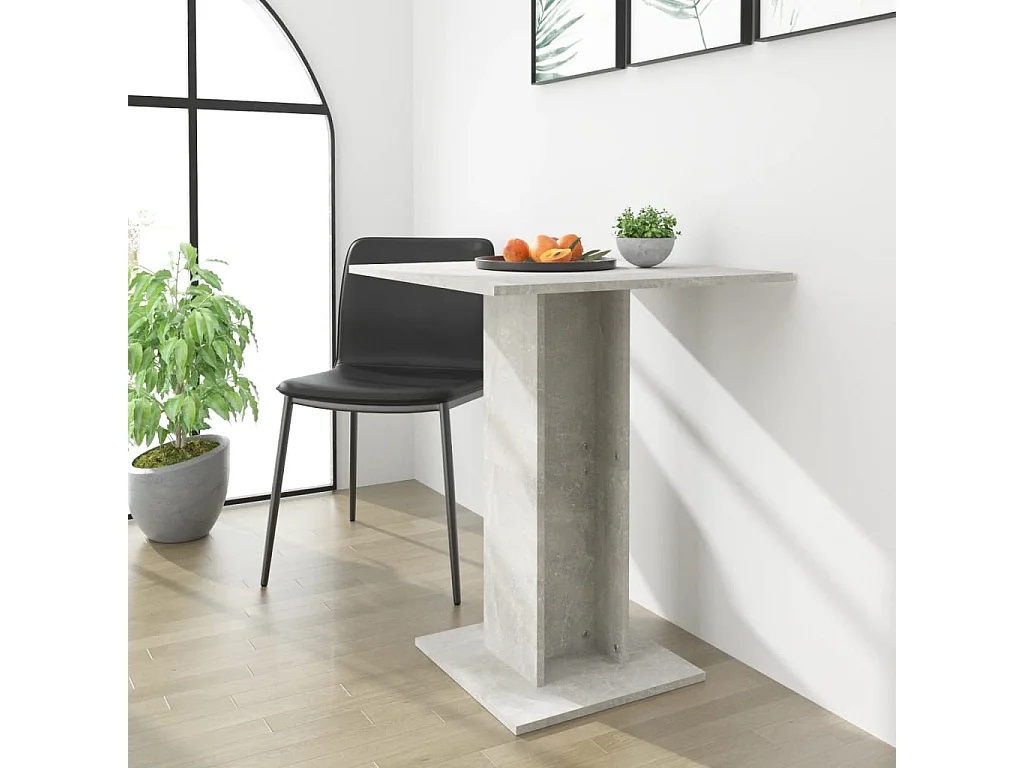 Mesa bistrô 60x60x75 cm derivados de madeira cinzento cimento