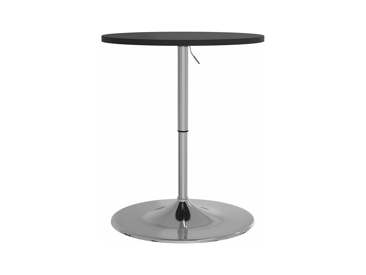 Table de bar noir 60x60x90 cm bois d'ingénierie et acier chromé