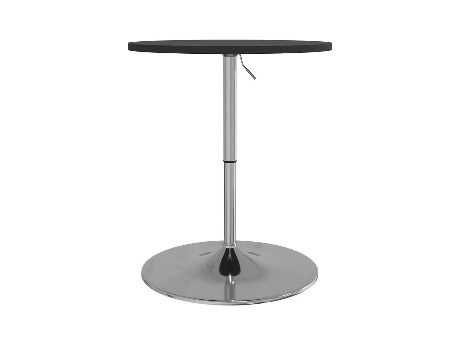 Table de bar noir 60x60x90 cm bois d'ingénierie et acier chromé