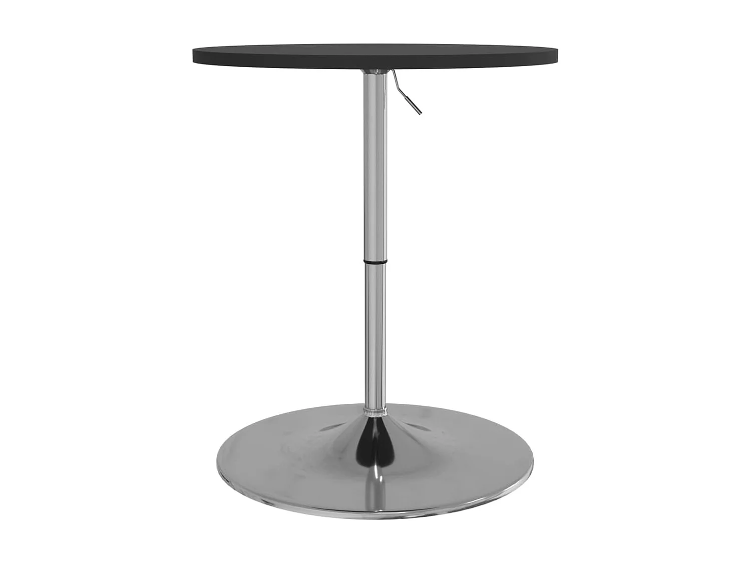 Table de bar noir 60x60x90 cm bois d'ingénierie et acier chromé