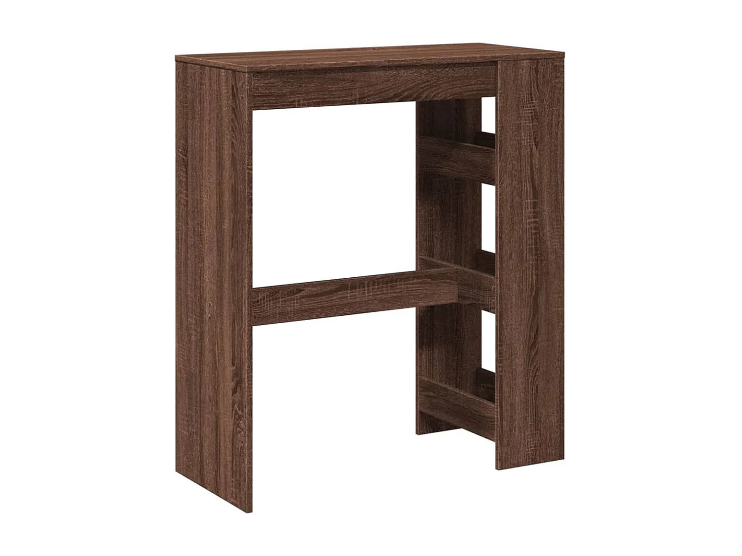 Table de bar avec étagères chêne marron bois d'ingénierie