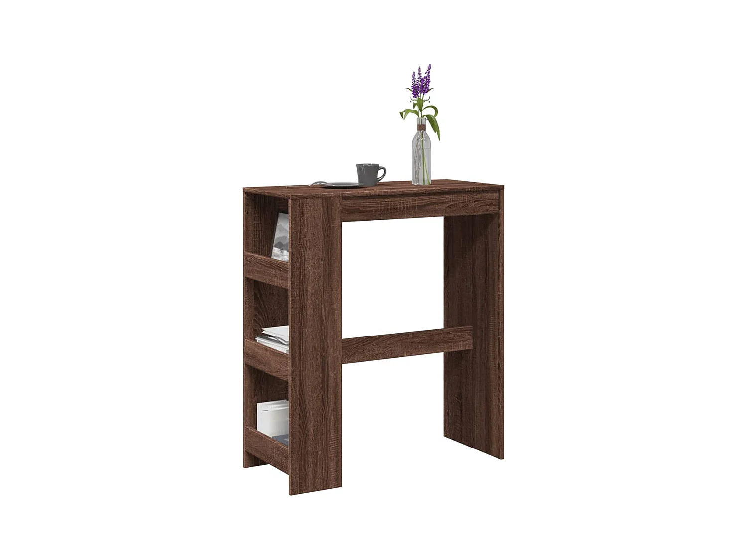 Bartafel met rekken 90x40x103,5 cm bewerkt hout bruin eiken