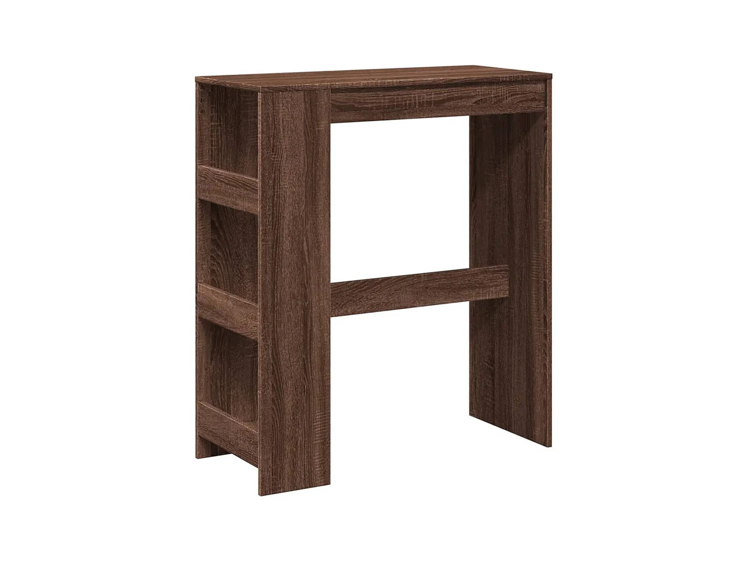 Table de bar avec étagères chêne marron bois d'ingénierie