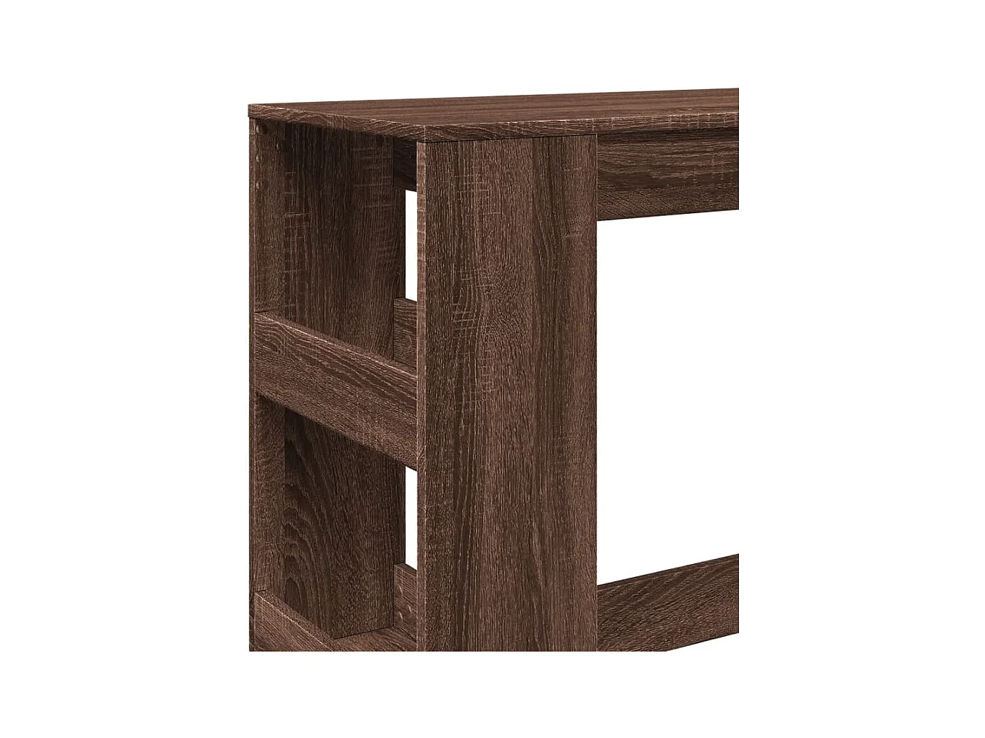 Table de bar avec étagères chêne marron bois d'ingénierie