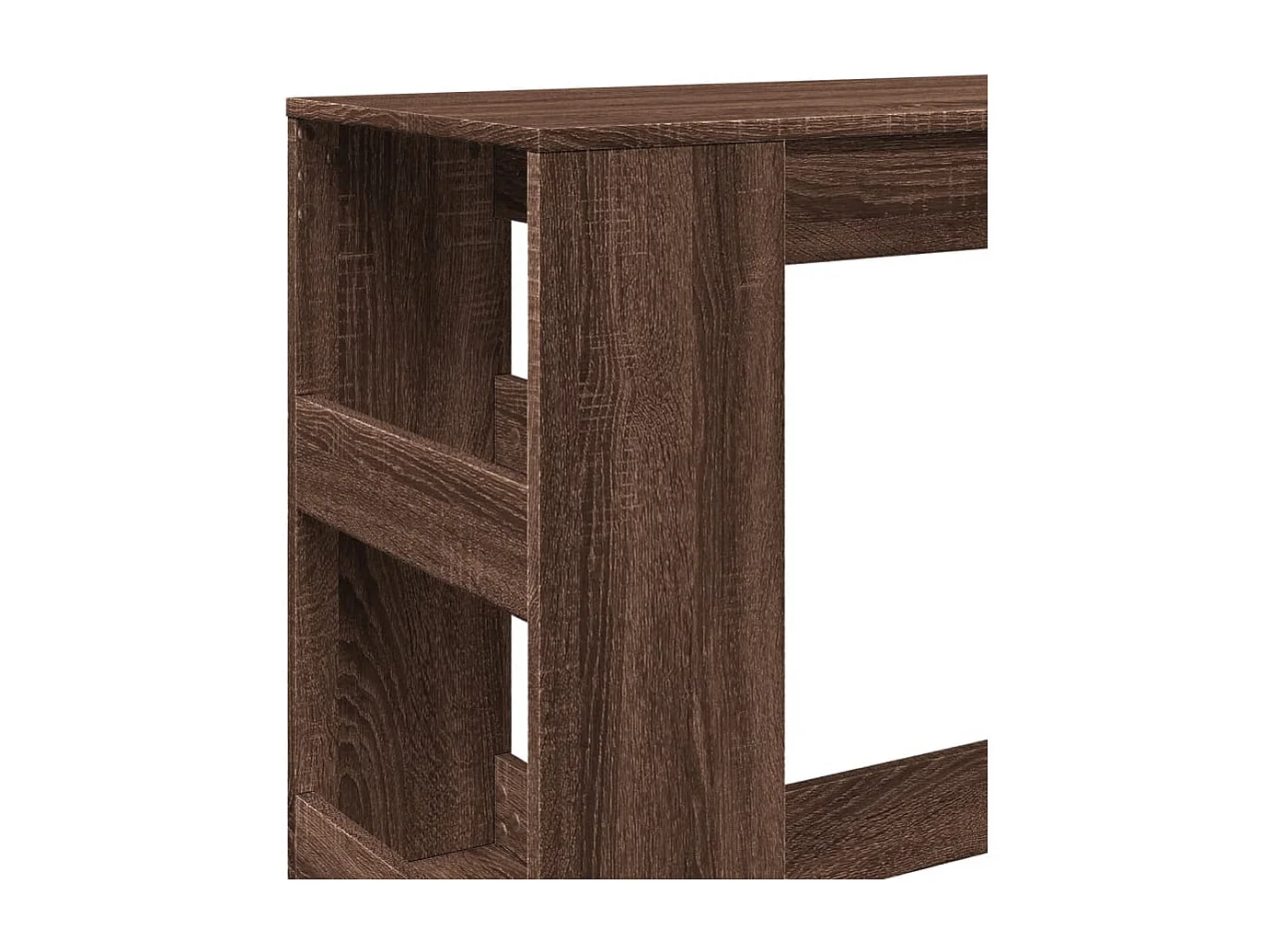 Table de bar avec étagères chêne marron bois d'ingénierie