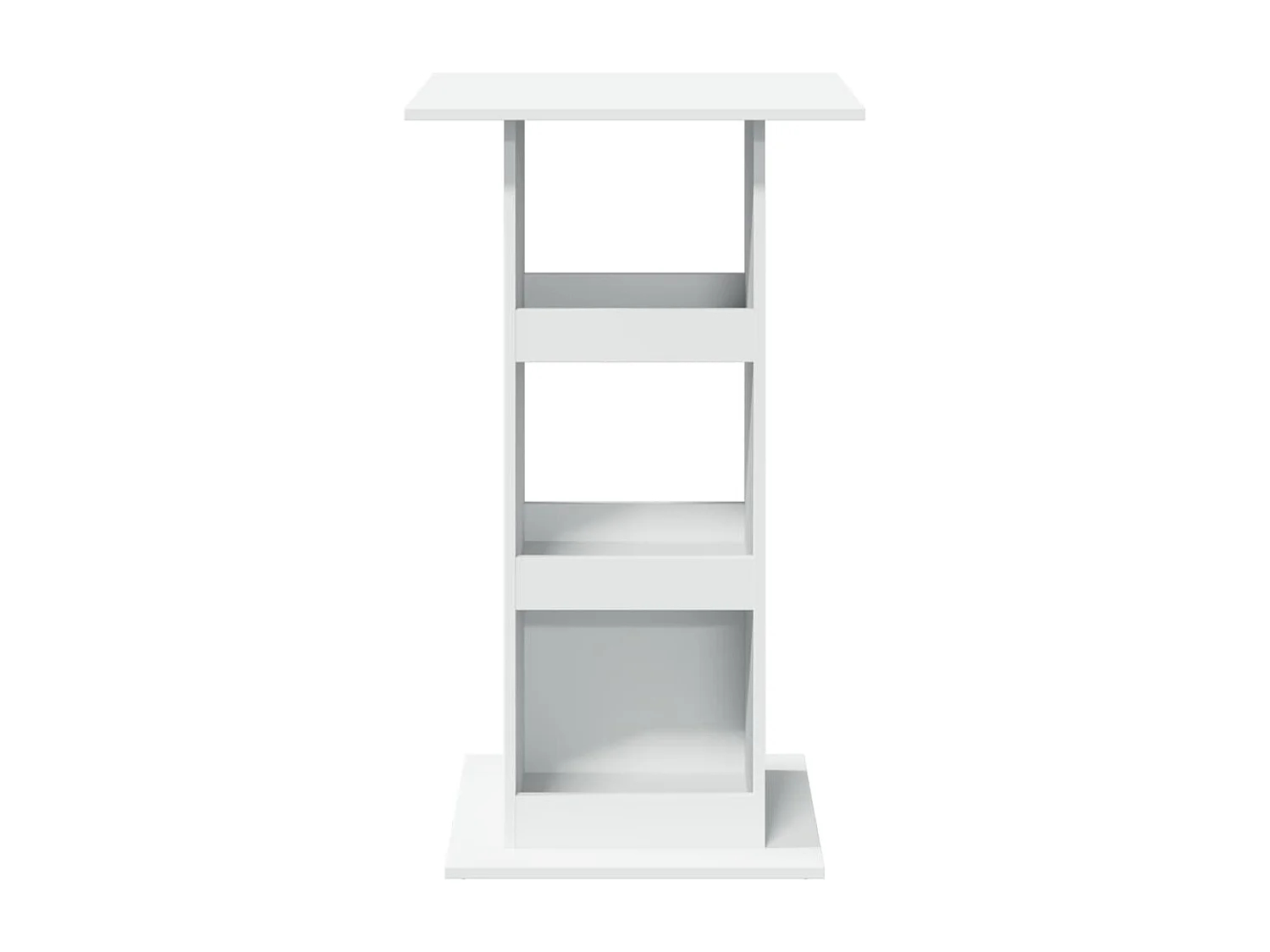 Tavolo Bar con Portaoggetti Bianco 60x60x102 cm in Truciolato