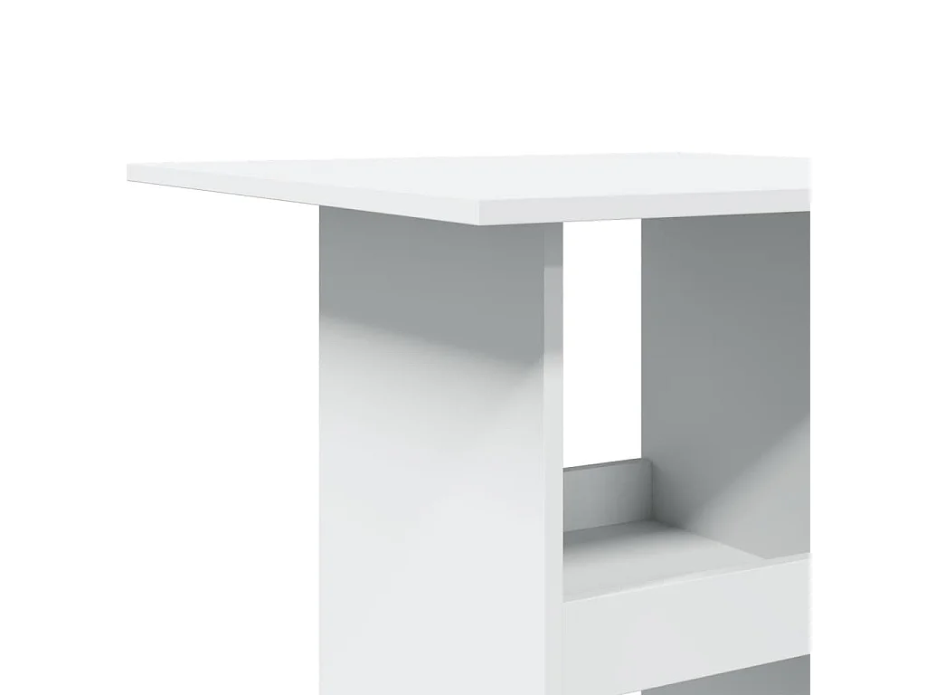 Tavolo Bar con Portaoggetti Bianco 60x60x102 cm in Truciolato