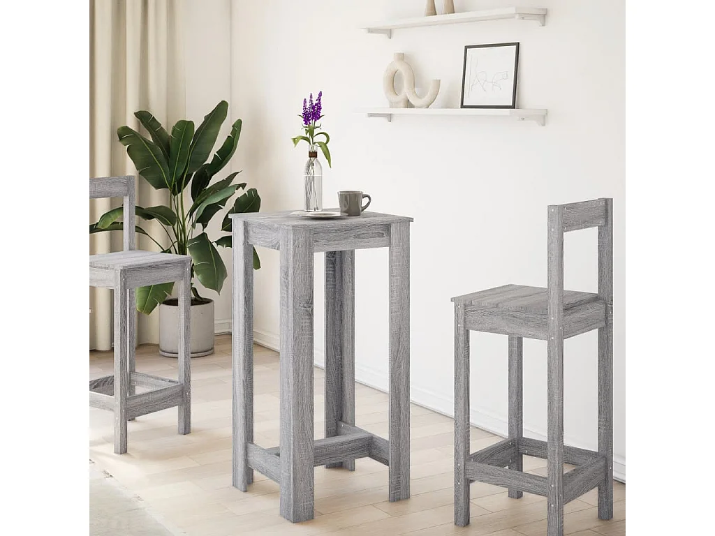 Table de bar sonoma gris 51x50x103,5 cm bois d'ingénierie