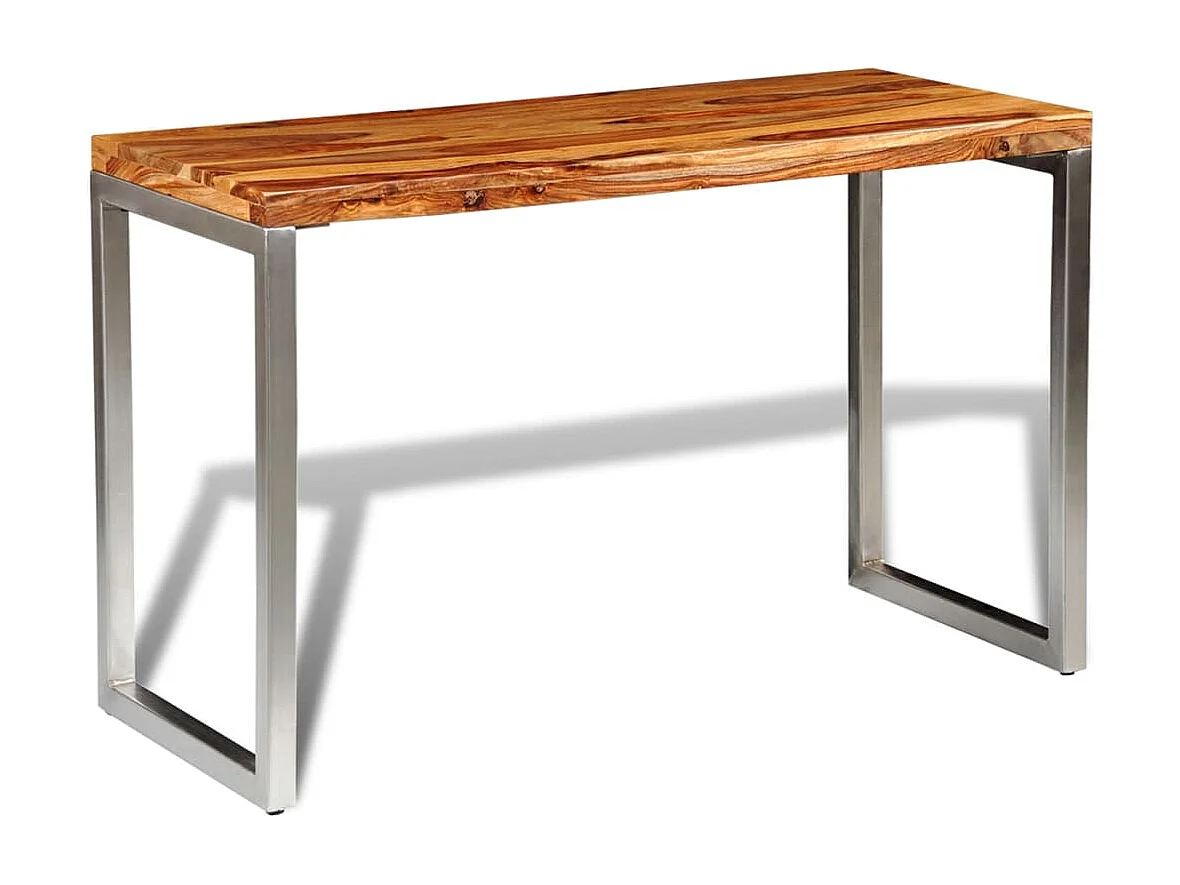 Table à manger avec pieds en acier bois massif