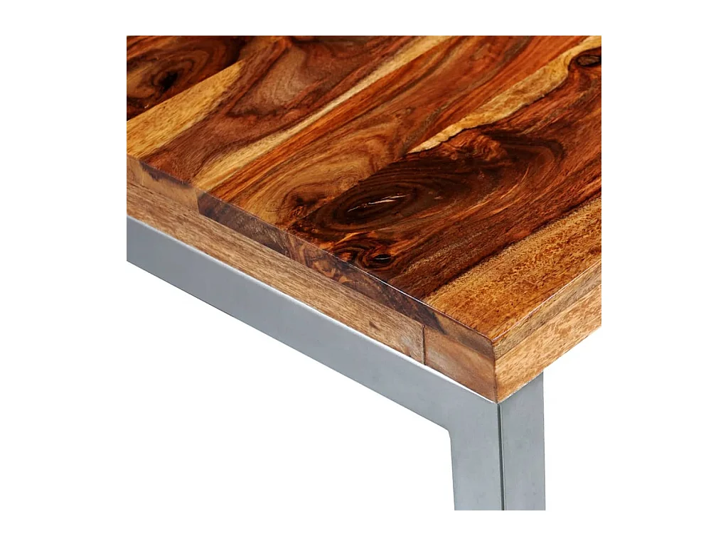 Table à manger avec pieds en acier bois massif