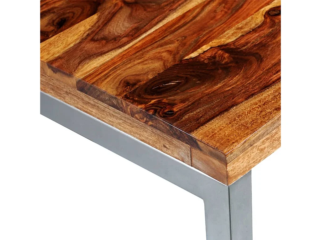 Table à manger avec pieds en acier bois massif