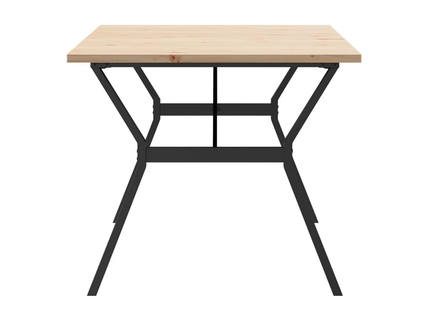 Mesa de comedor marco Y madera maciza pino acero 180x90x75,5 cm