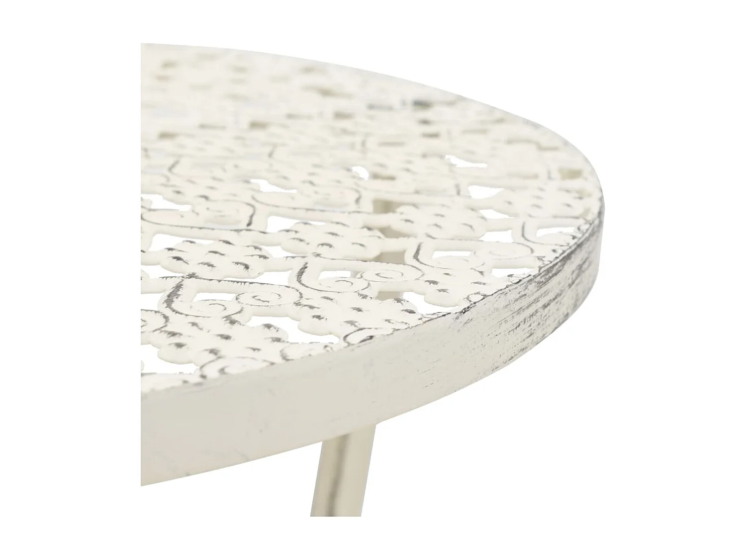 Table de bistro Style vintage Ronde Métal 40x70 cm Blanc