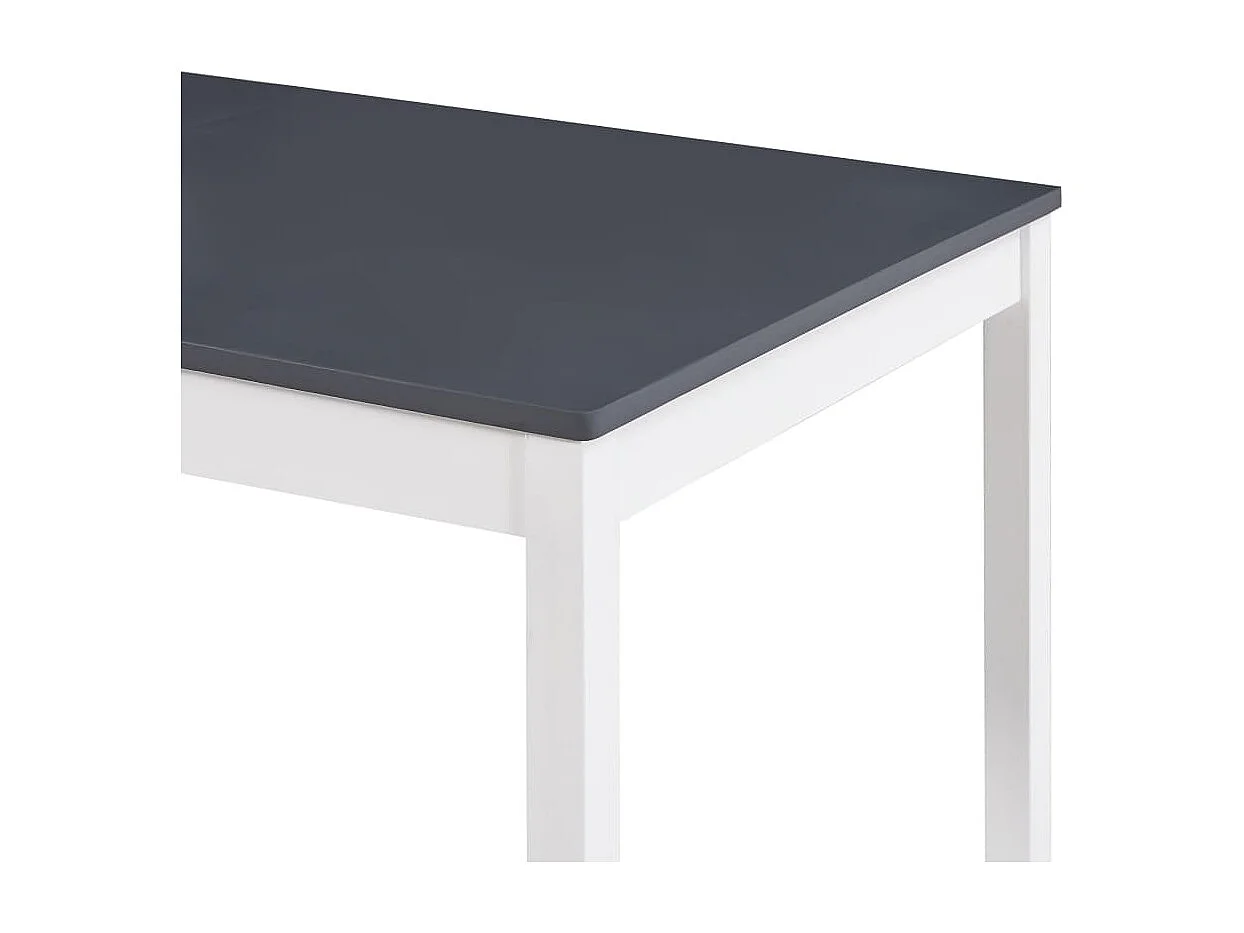 Table à manger Blanc et gris 140x70x73 cm Bois de pin