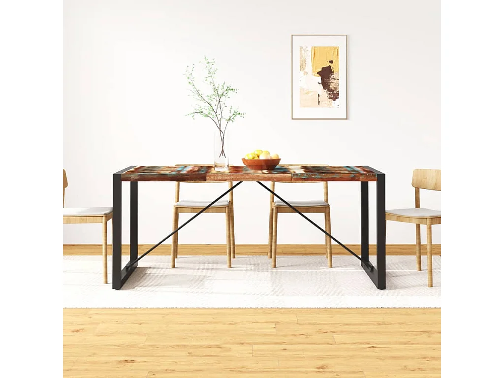 Mesa de comedor de madera maciza reciclada 180 cm