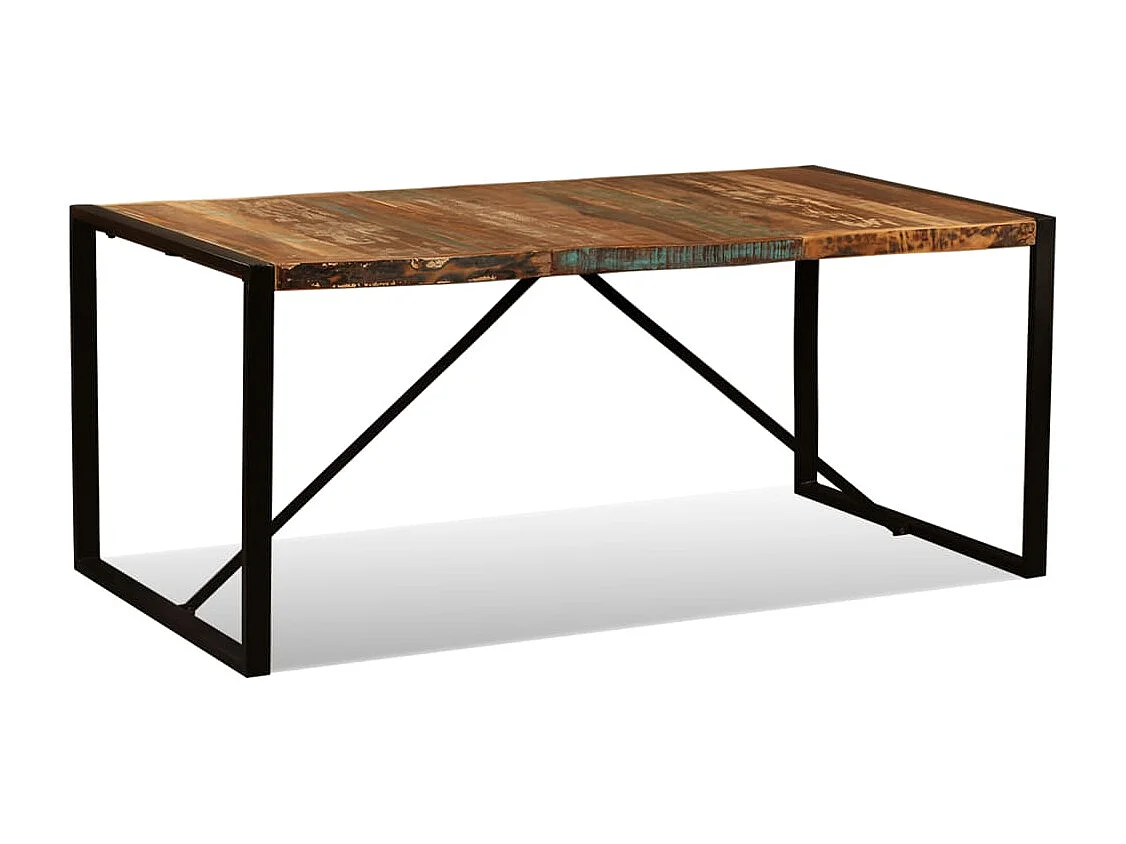 Mesa de jantar madeira reciclada maciça 180 cm