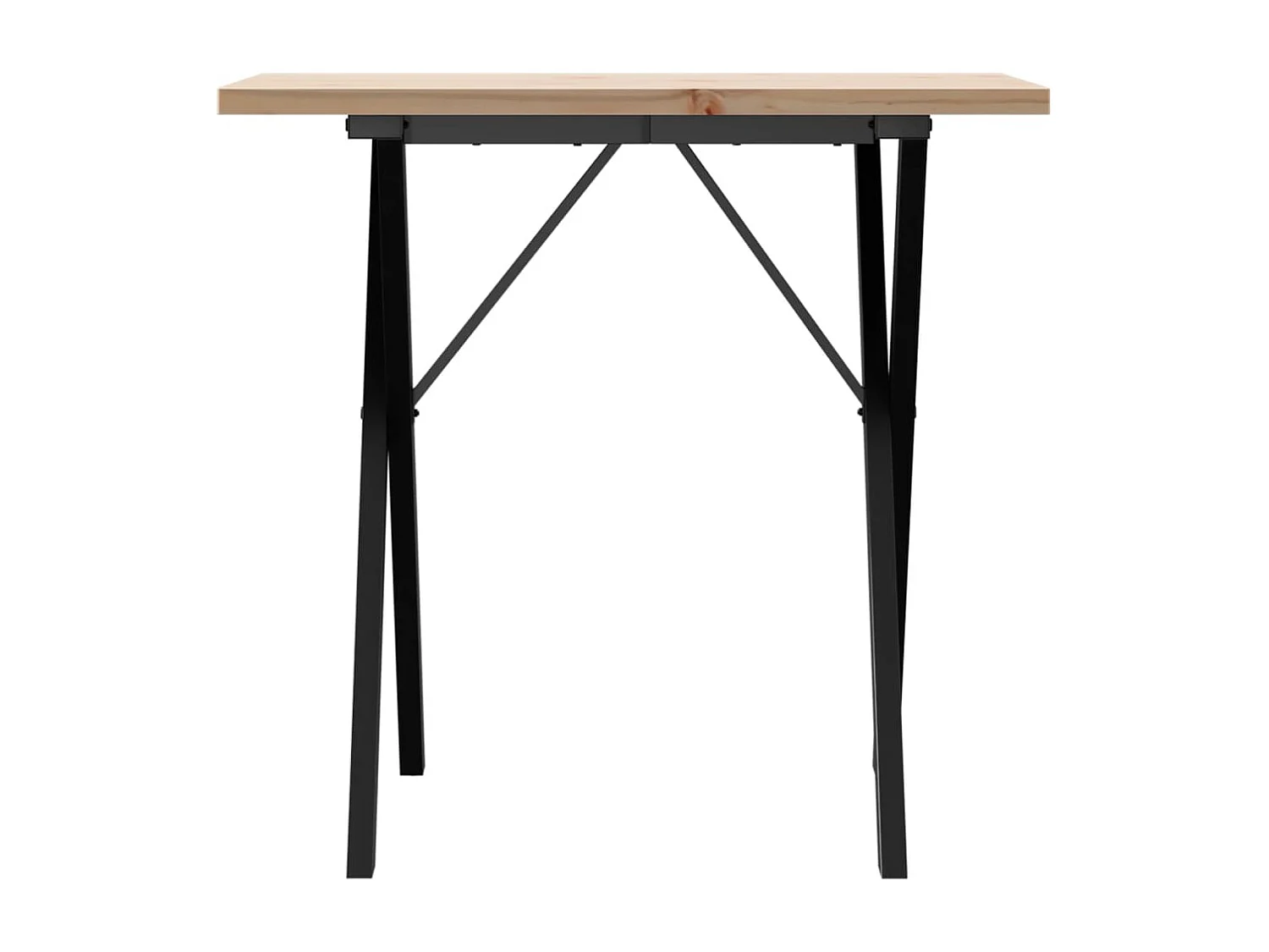 Mesa de jantar estrutura em X 80x50x75,5 cm pinho/ferro fundido