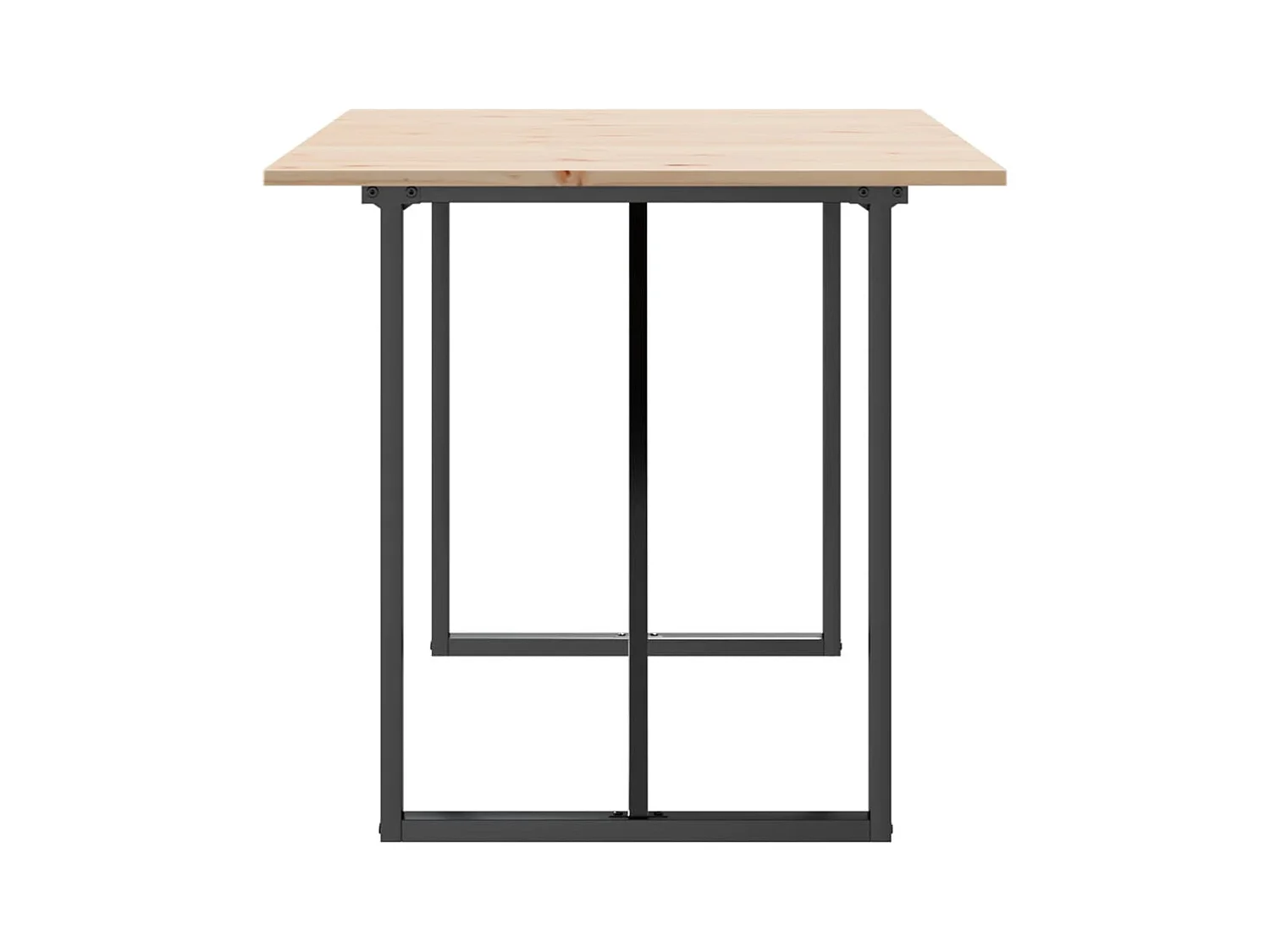 Table à manger cadre en O 140x80x75 cm bois de pin massif acier