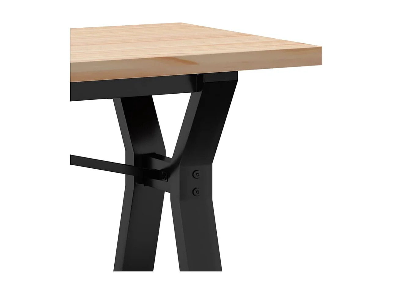 Mesa de centro estrutura em Y 160x40x45,5cm pinho/ferro fundido