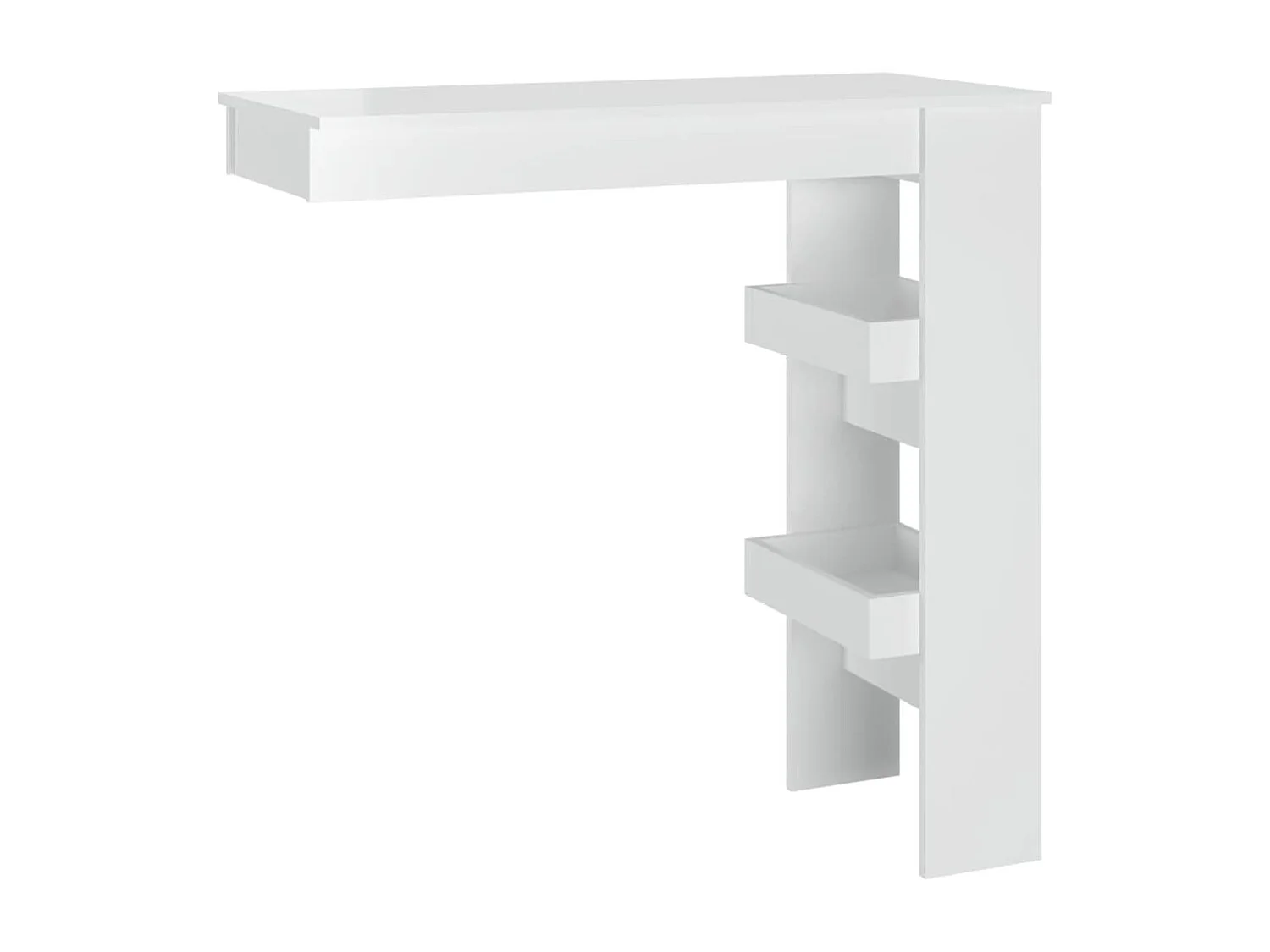 Mesa bar parede 102x45x103,5cm derivados madeira branco brilh.