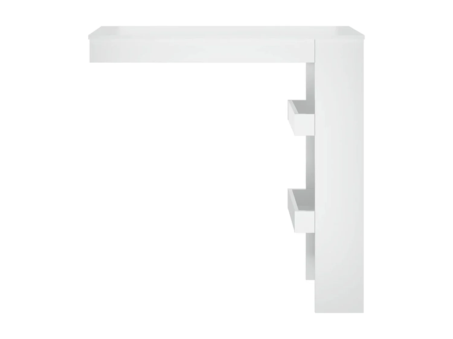 Mesa bar parede 102x45x103,5cm derivados madeira branco brilh.