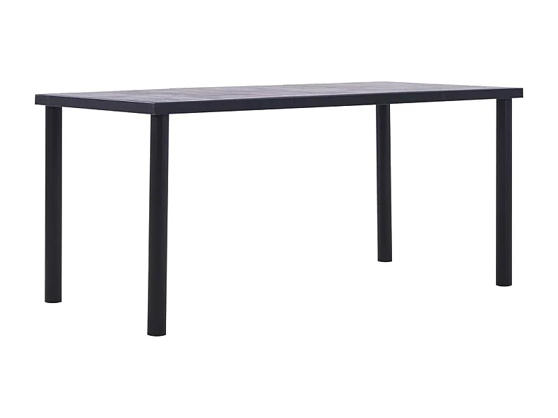 Mesa de jantar 160x80x75 cm MDF preto e cinzento cimento
