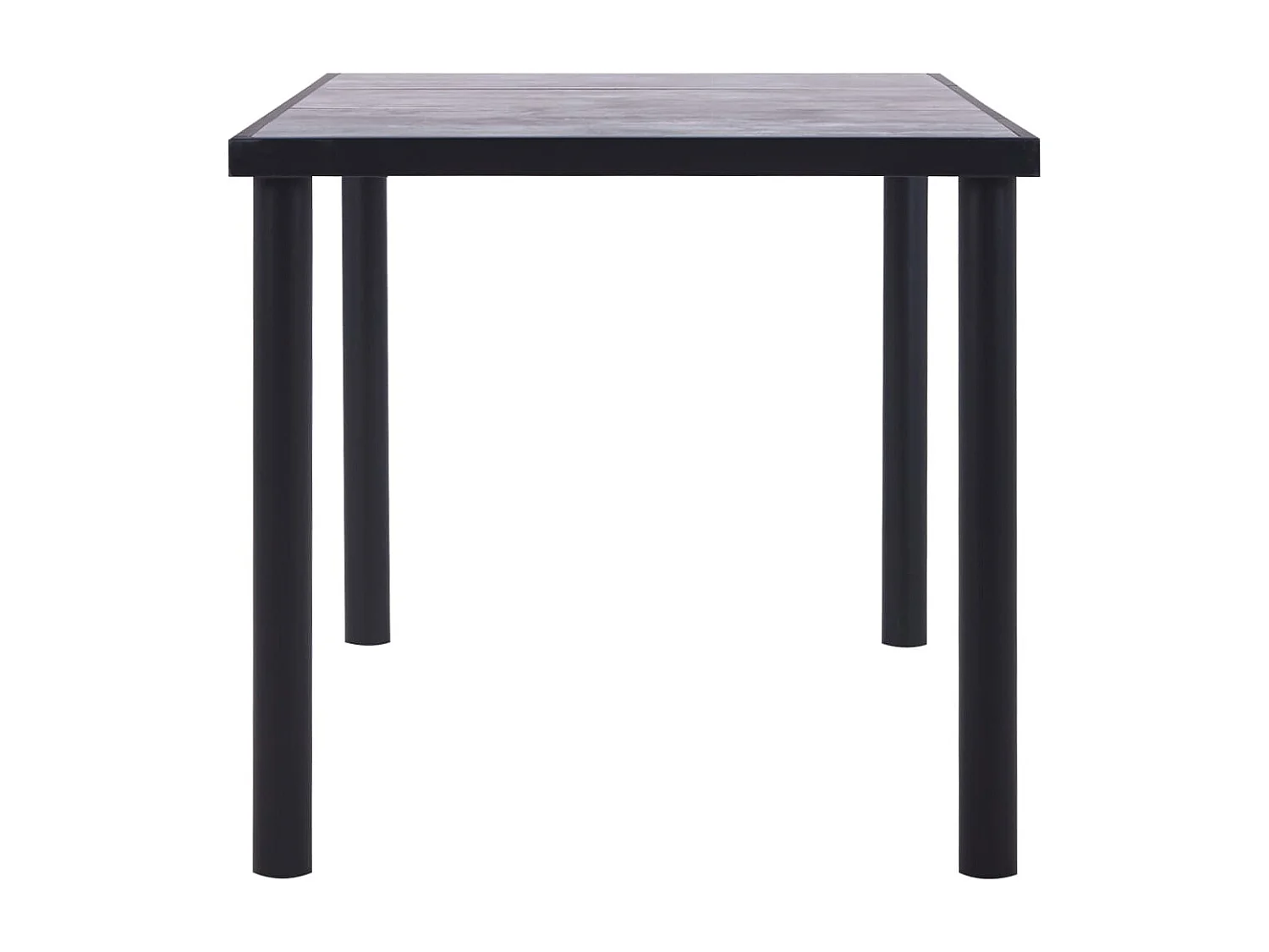 Table à manger Noir et gris béton 160x80x75 cm MDF