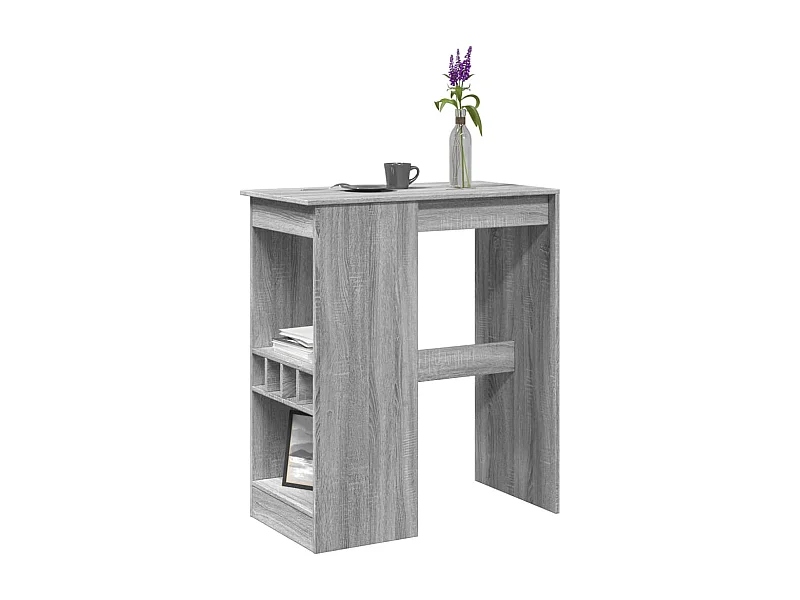 Bartafel met rekken 90x47,5x103,5 cm bewerkt hout grijs sonoma