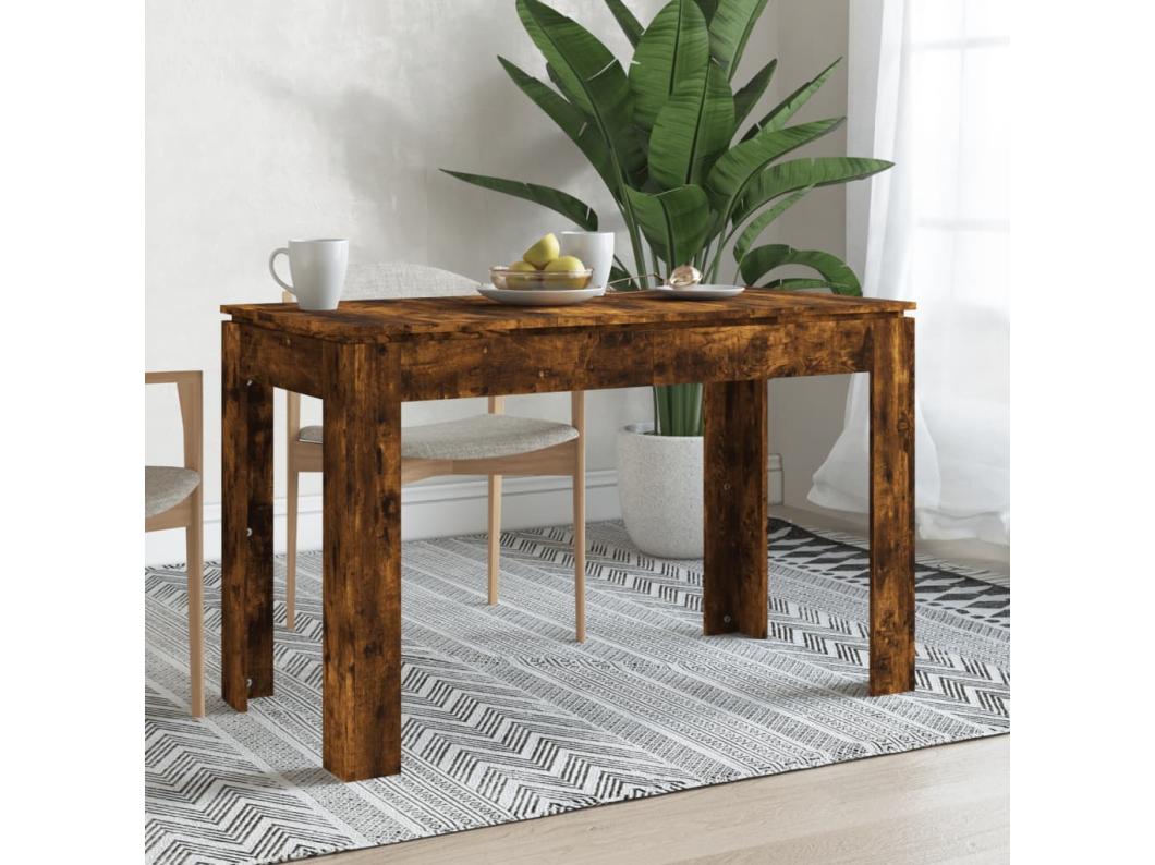 Mesa de comedor madera de ingeniería roble ahumado 120x60x76 cm