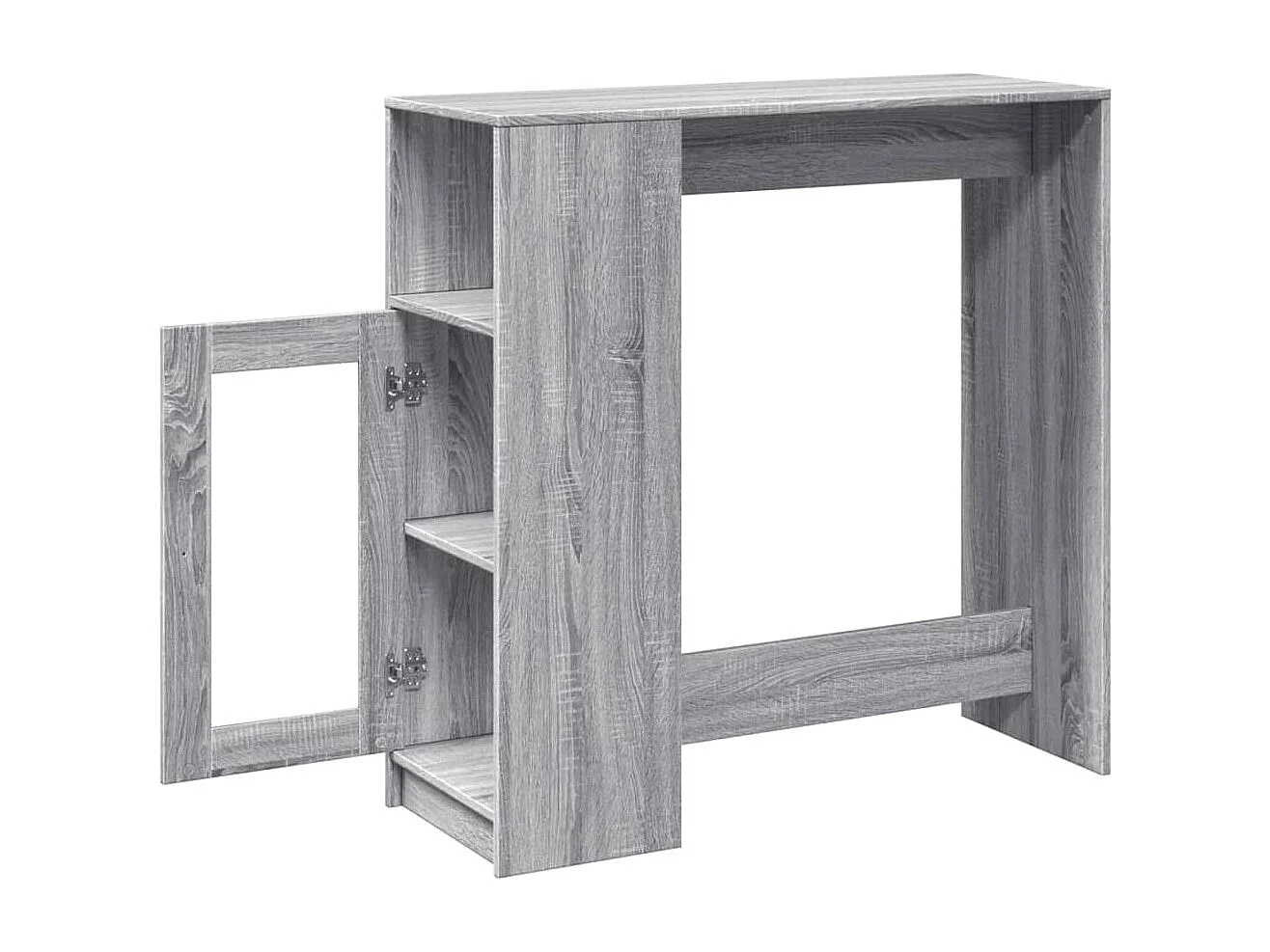 Bartafel met rekken 101x40x103,5 cm bewerkt hout grijs sonoma