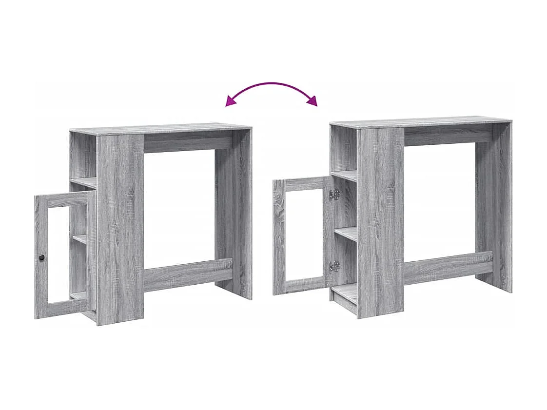 Bartafel met rekken 101x40x103,5 cm bewerkt hout grijs sonoma