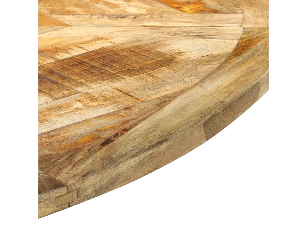 Table à dîner Ø150x76 cm bois de manguier massif brut