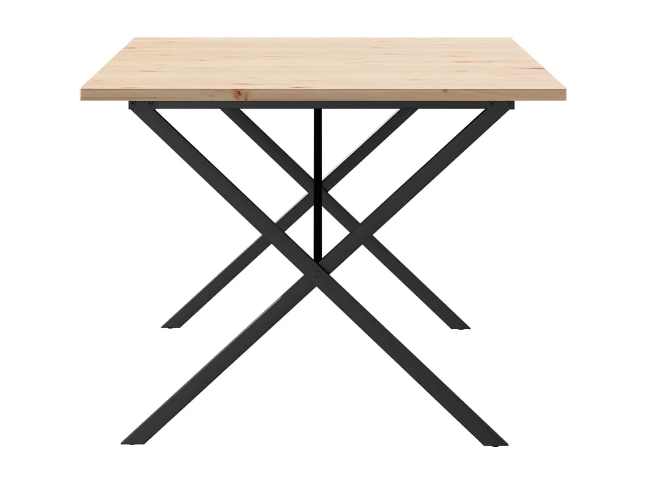 Table à manger cadre en X 200x100x75,5 cm bois pin massif acier
