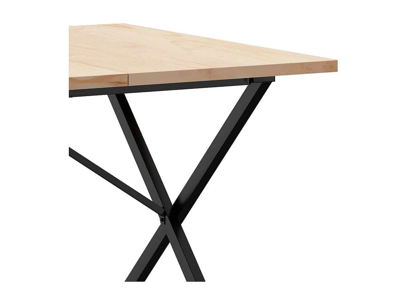 Table à manger cadre en X 200x100x75,5 cm bois pin massif acier