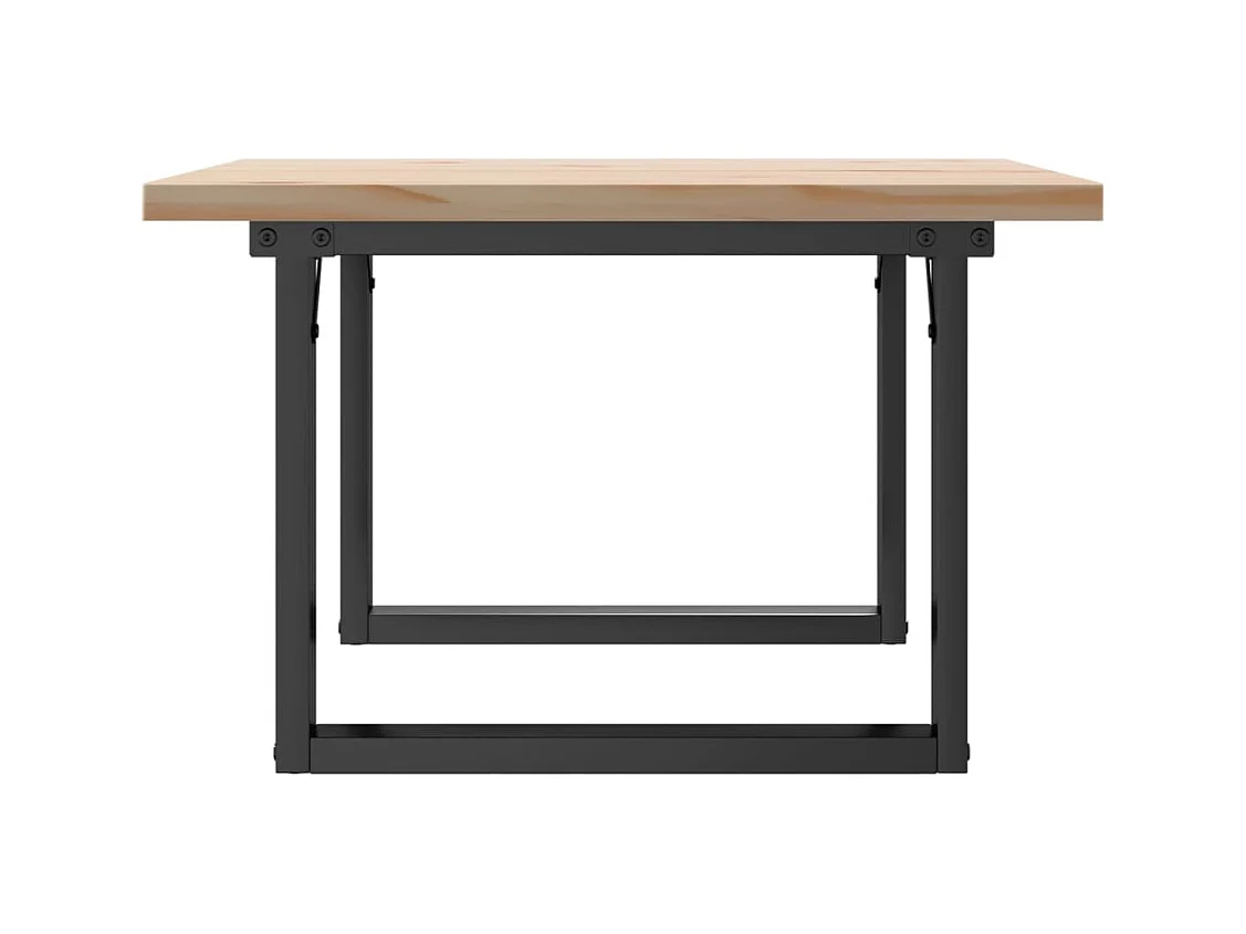 Table basse cadre en O 70x70x40,5cm bois de pin massif et acier