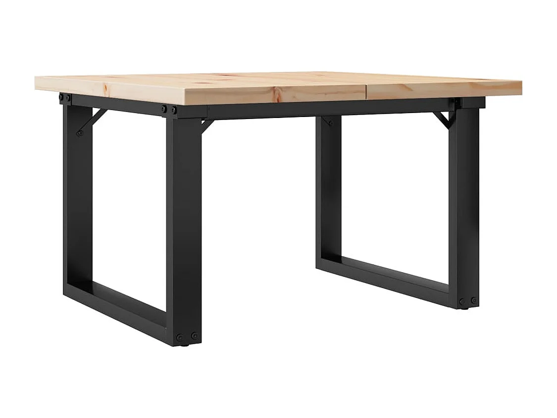 Mesa de centro estrutura em O 70x70x40,5 cm pinho/ferro fundido