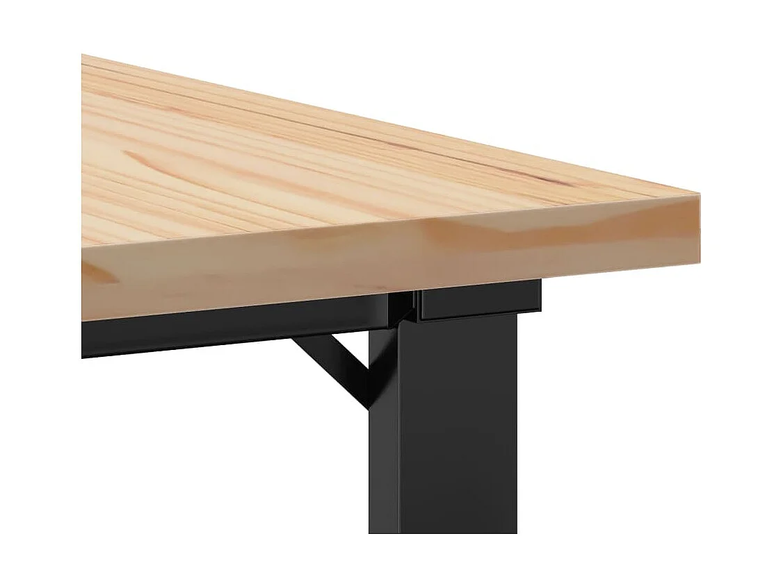 Mesa de centro estrutura em O 70x70x40,5 cm pinho/ferro fundido