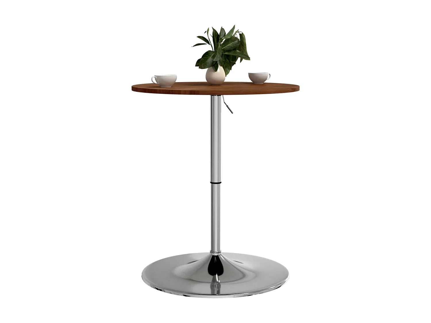 Table de bar marron foncé Ø60x89,5 cm bois massif de chêne