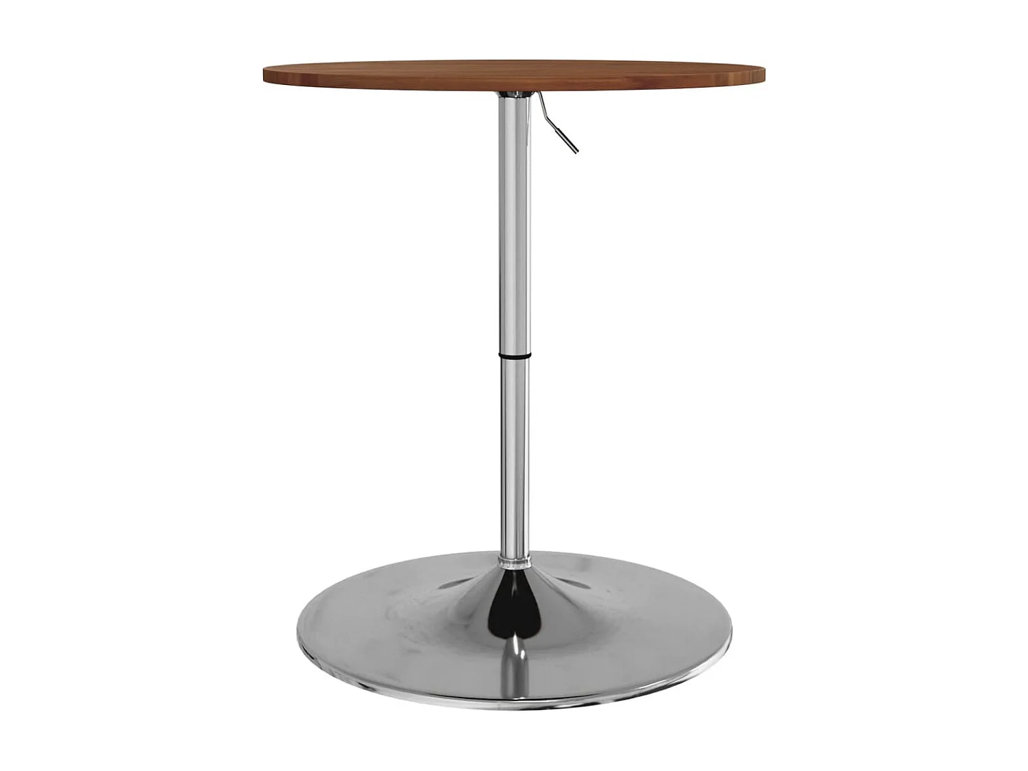 Table de bar marron foncé Ø60x89,5 cm bois massif de chêne